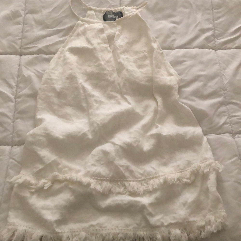 White reformation sleeveless dress